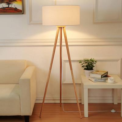LINDBY  lampe sur pied Charlia, blanc, bois, hauteur 150cm