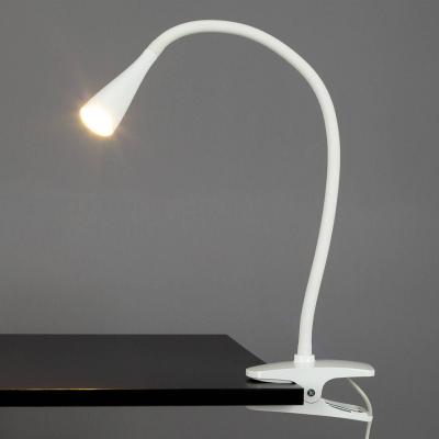 LINDBY  lampe &agrave; pince LED Baris, blanc, hauteur 44 cm, 3000K