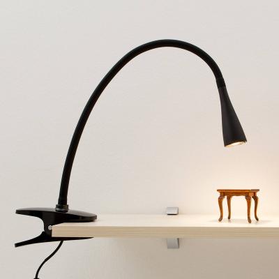 LINDBY  lampe &agrave; pince LED Baris, hauteur 44 cm, noir, 3000K