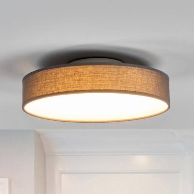 LINDBY  Plafonnier en tissu LED Saira, 30&nbsp;cm, gris