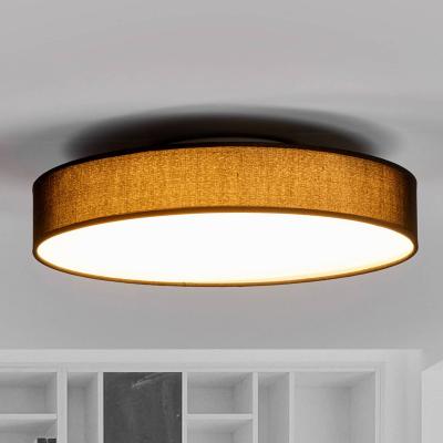 LINDBY  Plafonnier en tissu LED Saira, 40&nbsp;cm, noir