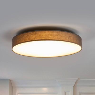 LINDBY  Plafonnier en tissu LED Saira, 50&nbsp;cm, gris