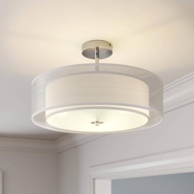 LINDBY  Plafonnier Pikka avec abat-jour blanc