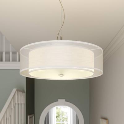 LINDBY  suspension Pikka, blanc, textile, &Oslash; 50 cm, E27