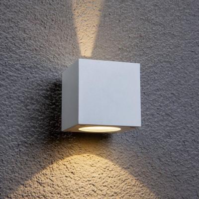 LUCANDE  Applique d'ext&eacute;rieur LED Jarno, blanc, m&eacute;tal, 9 cm
