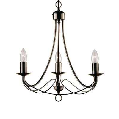 SEARCHLIGHT Suspension maypole 3 ampoules raccord laiton antique