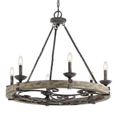 KICHLER Chandelier interieur taulbee zinc 6x60w e14 h741-2529mm