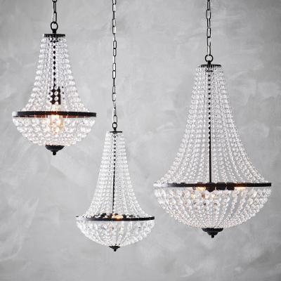 MARKSLOJD Petit lustre baroque avec pampilles en verre et m&eacute;tal noir GRANSO