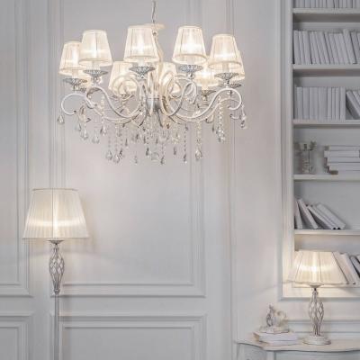 MAYTONI  Lustre Grace blanc avec abat-jour, &agrave; dix lampes