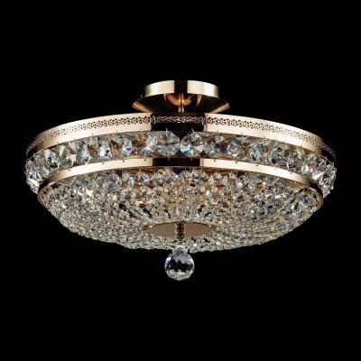 MAYTONI Ottilia Plafonnier Semi-Encastr&eacute; Or Et Cristal, 6 Lumi&egrave;res, E14