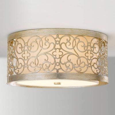 FEISS Plafonnier arabesque 2x60w argent dor&eacute;