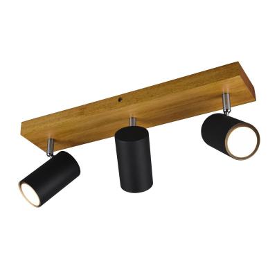 TRIO LIGHTING  Plafonnier avec spots Marley, noir mat, 3&nbsp;lampes