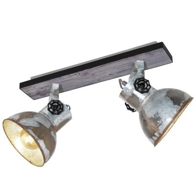 Eglo projecteur barnstaple 2 lampes patine marron et noir 425538