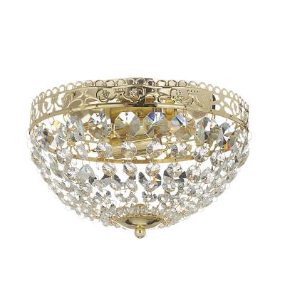 MARKSLOJD Plafonnier en cristal SAXHOLM Dor&eacute; 2 ampoules