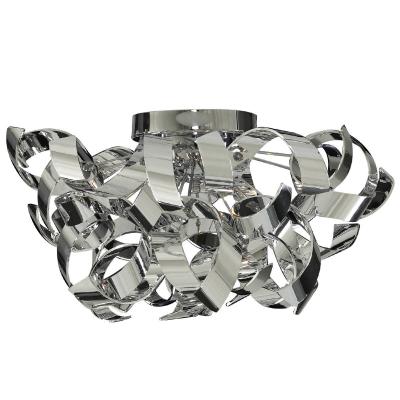 SEARCHLIGHT Plafonnier Curls aspect chrom&eacute; au design fris&eacute;
