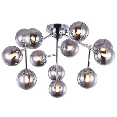 MAYTONI  Plafonnier Dallas &agrave; 12 billes de verre, chrom&eacute;