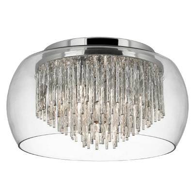 SEARCHLIGHT Plafonnier 4 ampoules Curva, en chrome, aluminium et verre