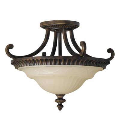 FEISS Plafonnier drawing room 2x100w marron fonc&eacute; dor&eacute; -  -