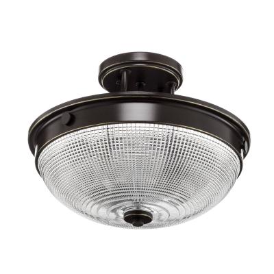 QUOIZEL Plafonnier en verre Mantle &agrave; fini bronze