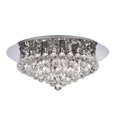 SEARCHLIGHT Plafonnier 6 ampoules hanna hauteur 20 cm, en chrome et cristal