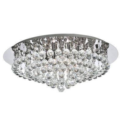 SEARCHLIGHT Plafonnier 8 ampoules hanna hauteur 21 cm, en chrome et cristal