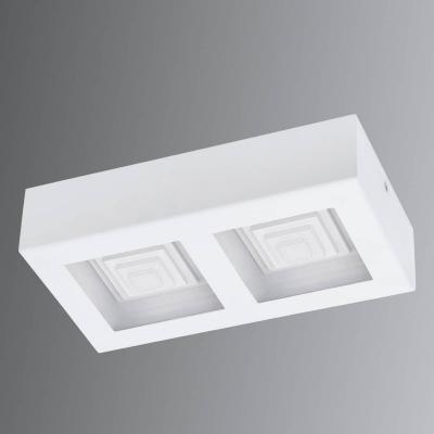 EGLO  Applique Murale/Plafonnier en Acier 6,3 W &agrave; 2 Flammes Blanc