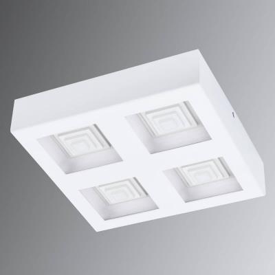 EGLO Ferreros plafonnier d&eacute;coratif &agrave; 4 lampes led blanc