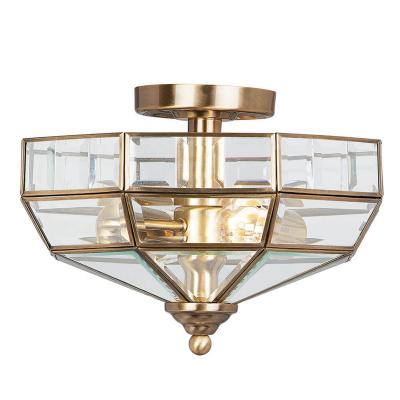 ELSTEAD Plafonnier old park 2x60w laiton dor&eacute;