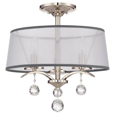 QUOIZEL Plafonnier whitney argent&eacute; 3x40w e14
