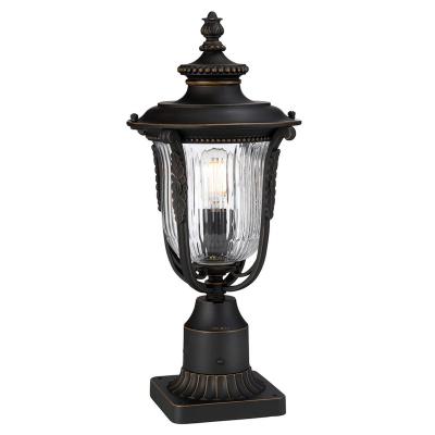 ELSTEAD Borne Luverne, bronze oxyd&eacute; et verre
