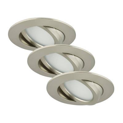 BRILONER Set de 3 spots encastr&eacute;s LED Bert, nickel mat