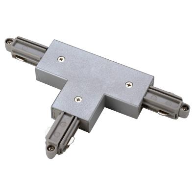 SLV Connecteur en t pour rail 1 allumage 230v, gris argent, terre gauche