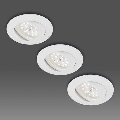 BRILONER  Spot encastr&eacute; LED blanc en set de 3 orient.