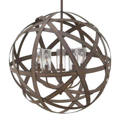 HINKLEY Suspension ext&eacute;rieure Carson, 67 cm, fer antique, 5 &eacute;clairages