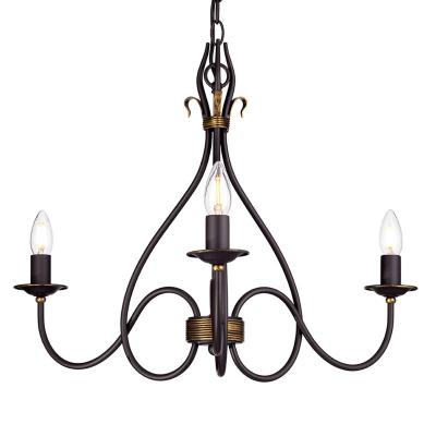 ELSTEAD Suspension Windemere, rouille / or, 3 ampoules, sans abat-jour