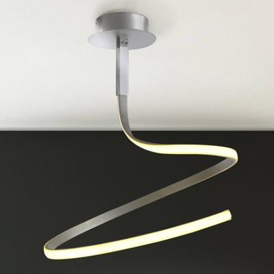 MANTRA Semi Plafonnier Nur 30W LED 3000K, 2400lm, argent/acrylique givr&eacute;/chrome poli