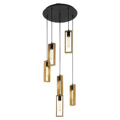EGLO  Littleton Suspension Luminaire Suspension 6 Ampoules Noir