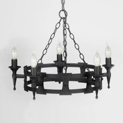 ELSTEAD  Suspension m&eacute;di&eacute;vale SAXON fer forg&eacute; noire