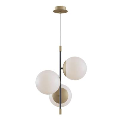 MAYTONI Suspension en m&eacute;tal noir &agrave; 3 sph&egrave;res et hauteur r&eacute;glable