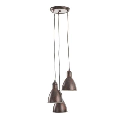 EGLO PRIDDY - Suspension 3 Lumi&egrave;res M&eacute;tal Cuivre patin&eacute; &Oslash;32,5cm