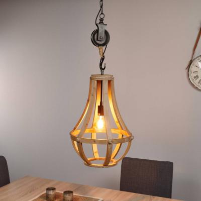 BRILLIANT Suspension 1x e27 bois marron  CHURCH D.43 cm