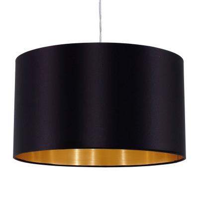 EGLO Suspension en textile MASERLO 1 ampoule nickel satin&eacute; abat jour noir