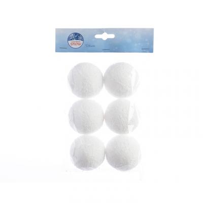 KAEMINGK Boules de Noel diam&egrave;tre 60 mm Coton neige Blanc X6