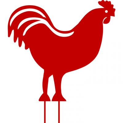 CENTRALE BRICO Figurine &agrave; piquer coq rouge - 42,5x42 cm - Acier &eacute;poxy