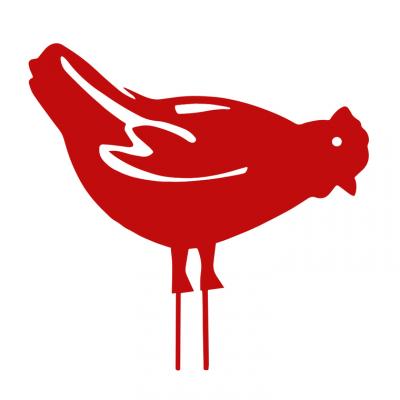 CENTRALE BRICO Figurine &agrave; piquer poule rouge - 28x39 cm - Acier &eacute;poxy