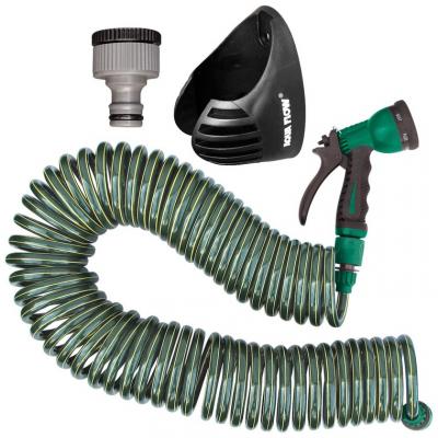 JARDIBRIC AQUA FLOW Pistolet serpentin vert 15 m + support