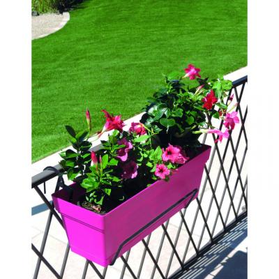CENTRALE BRICO Support jardini&egrave;re crochet fer rond anthracite - 35x14 cm - Acier &eacute;poxy