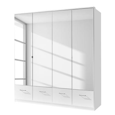 Armoire 4 portes miroir et 4 tiroirs - l179 cm 