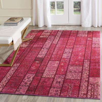 Tapis de salon interieur en rose & multi, 155 x 231 cm