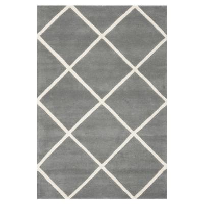 SAFAVIEH Tapis de salon interieur en gris fonce & ivoire, 122 x 183 cm